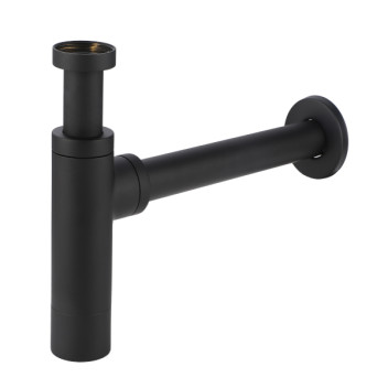 PLUMLINE ROUND BOTTLE TRAP INCL TAILPIPE & BUNG MATT BLACK 32x32mm