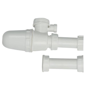 PLUMLINE PVC ANTI VAC BOTTLE TRAP UNIVERSAL WHITE 32X40 40X40