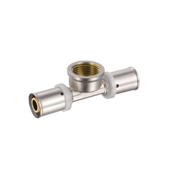 PEXMAN FEMALE TEE BRASS 16x1/2 CRIMPED