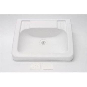 COLOUR TAP BASIN WASTE & BRACKETS WHITE WHB 480X390MM