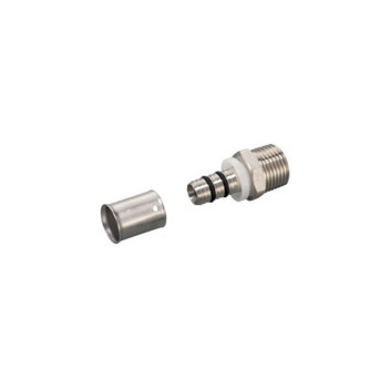 RIFENG STRAIGHT MALE ADAPTOR BRASS 25x1 CRIMPED