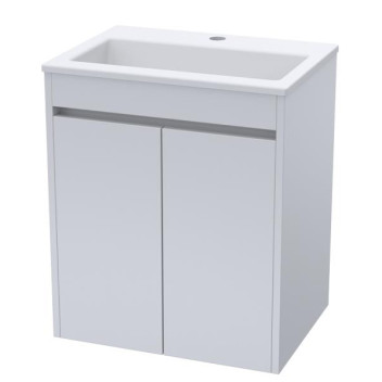 LECICO CONTRARRE W/HUNG 2 DOOR CABINET& BASIN COMBO WHITE 500x620X360