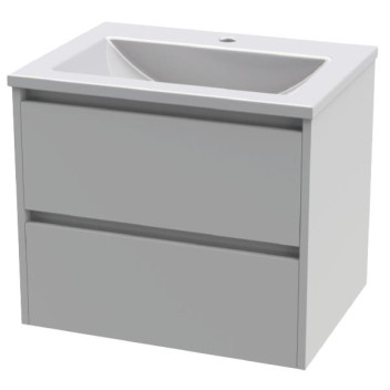 LECICO COMPATTA W/HUNG 2 DOOR CABINET&BASIN COMBO HG WHITE 600x500x470