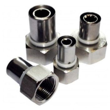 RIFENG STRAIGHT FEMALE ADAPTOR BRASS 20x1/2 CRIMPED