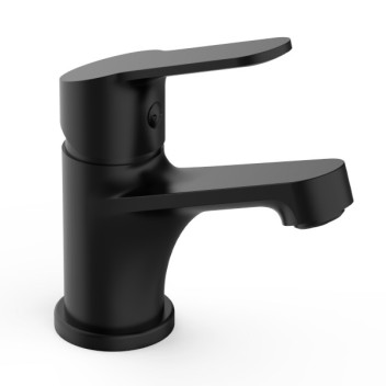 PLUMLINE MENSA MINI BASIN MIXER 1TH MATT BLACK 15mm