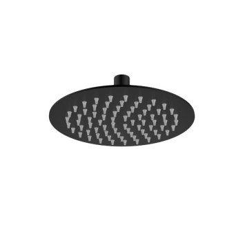 PLUMLINE ULTRATHIN MATT BLACK ROUND SHOWER ROSE 200