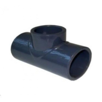 uPVC S/WELD REDUCING TEE 50x32 PLAIN GREY
