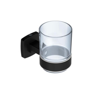 BATHROOM BUTLER 3132 GLASS TUMBLER HOLDER MATT BLACK