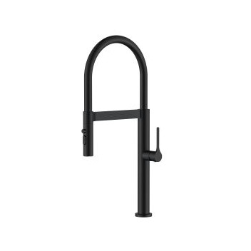 MERELLI TRI3 SINK MIXER & PULL-OUT NOZZLE 1TH MATT BLACK S/S