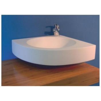 CRYSTALLITE CORNER BASIN WHITE 450x445x100