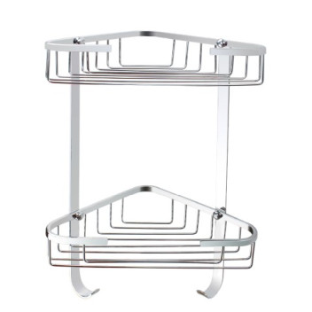 PLUMLINE MAHALE 2 TIER CORNER SHOWER CADDY S/STEEL