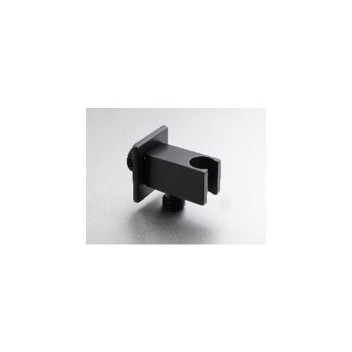 GIO WA-002/MB SQUARE WALL OUTLET WITH BRACKET MATT BLACK