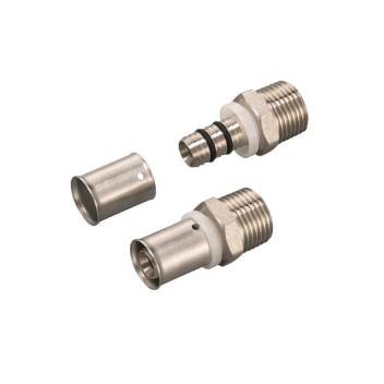 RIFENG STRAIGHT MALE ADAPTOR BRASS 32x3/4 CRIMPED