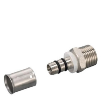 RIFENG STRAIGHT MALE ADAPTOR BRASS 16x1/2 CRIMPED