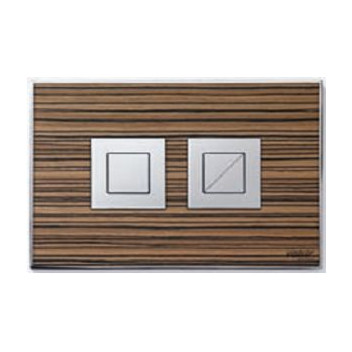 VALSIR VS876001 DESIGN PLATE WOOD ZEBRANO ROUND BUTTONS CHROME