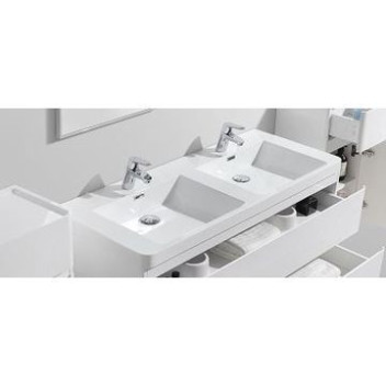 CLEAR CUBE MILAN 2TH DOUBLE BASIN ONLY FOR CABINET WHITE 1200x480x50mm