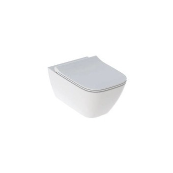 GEBERIT 500.685.01.1 SMYLE SQUARE RIMFREE WALL HUNG PAN & SEAT WHITE