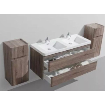 MILAN WALLHUNG CABINET ONLY SILVER OAK (2 DRAWER) 1200x480x500mm