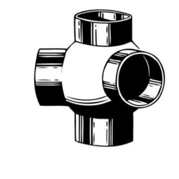 VALSIR  VS0318042 HDPE BALL JUNCTION 2 INLETS 125X90mm 135deg