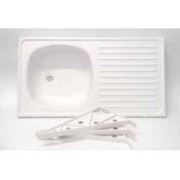 COLOUR TAP SINK WASTE & BRACKETS WHITE KS 800X435MM