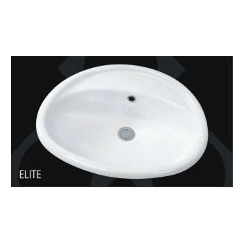 BETTA ELITE VANITY DROP IN 3TH PP OVAL BASIN WHITE 580X490MM WE0008A