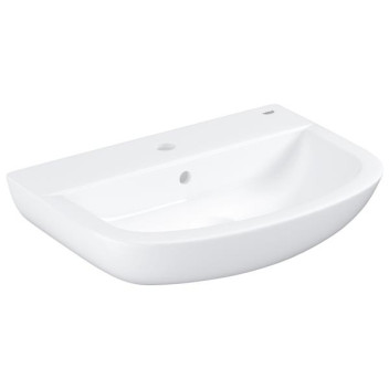 GROHE G-39440000 BAU CERAMIC 1TH W/HUNG BASIN w/ O/FLOW WHIT 560x400mm