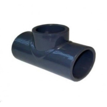 uPVC S/WELD REDUCING TEE 63x50 PLAIN GREY