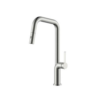 MERELLI DUO2 SINK MIXER & PULL-OUT NOZZLE 1TH BRUSHED S/S