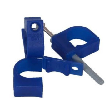 BUDDYBAT PIPE ANCHOR SUPPORT BLUE PP 22mm (10/PK)