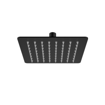 PLUMLINE ULTRATHIN MATT BLACK SQUARE SHOWER ROSE 200x200mm