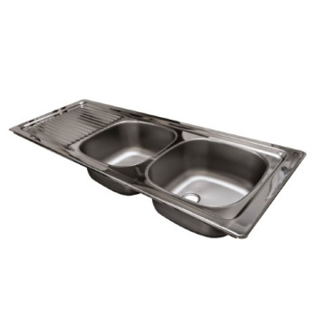 PLUMLINE NYATHI S/STEEL DEB INSET SINK 1200X460 (EXCL 40mm WASTE)