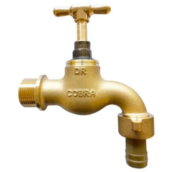 COBRA HOSE BIBTAP 20X20mm HP INC HOSE UNION ROUGH BRASS 108-20/N