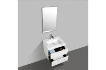 CLEAR CUBE ENZO DOUBLE DRAWER CABINET WHITE GLOSS 600x480x500mm