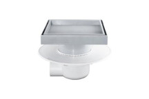 LOLO DRAIN COMPLETE - 110 SS TILE GRATE 50mm SIDE OUTLET 111066