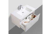 MILAN WALLHUNG CABINET ONLY WHITE GLOSS (1 DRAWER) 900x480x400mm