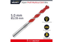ALPEN PROFI MULTICUT DRILL BIT 5mm x85mm STD SHANK