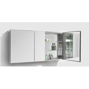 CLEAR CUBE MIRROR CABINET 3-DOOR ALUMINIUM 1250x660x127mm CLEAR CUBE MIRROR CABINET 3-DOOR ALUMINIUM 1250x660x127mm