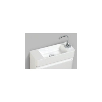 CLEAR CUBE MILAN BASIN WITH OVERFLOW WHITE 450x182x100mm