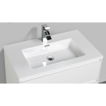 CLEAR CUBE ENZO BASIN WITH OVERFLOW WHITE 800x480x25mm CLEAR CUBE ENZO BASIN WITH OVERFLOW WHITE 800x480x25mm