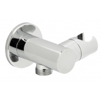 GENEBRE ROUND CP WALL OUTLET BRACKET WITH FLEXI HOSE CONNECTOR 1633 04